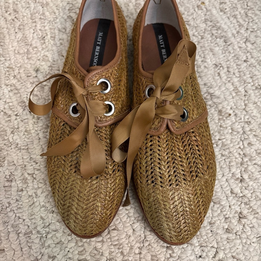 Matt Bernson Tan Woven Flats